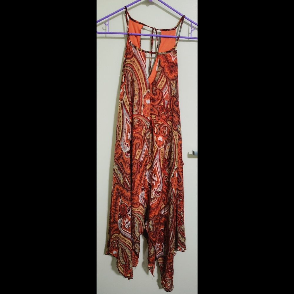 Orange Paisley Maxi Dress